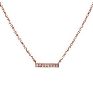 Women’s 14KR Trendy Diamond Bar Necklace/Pendant